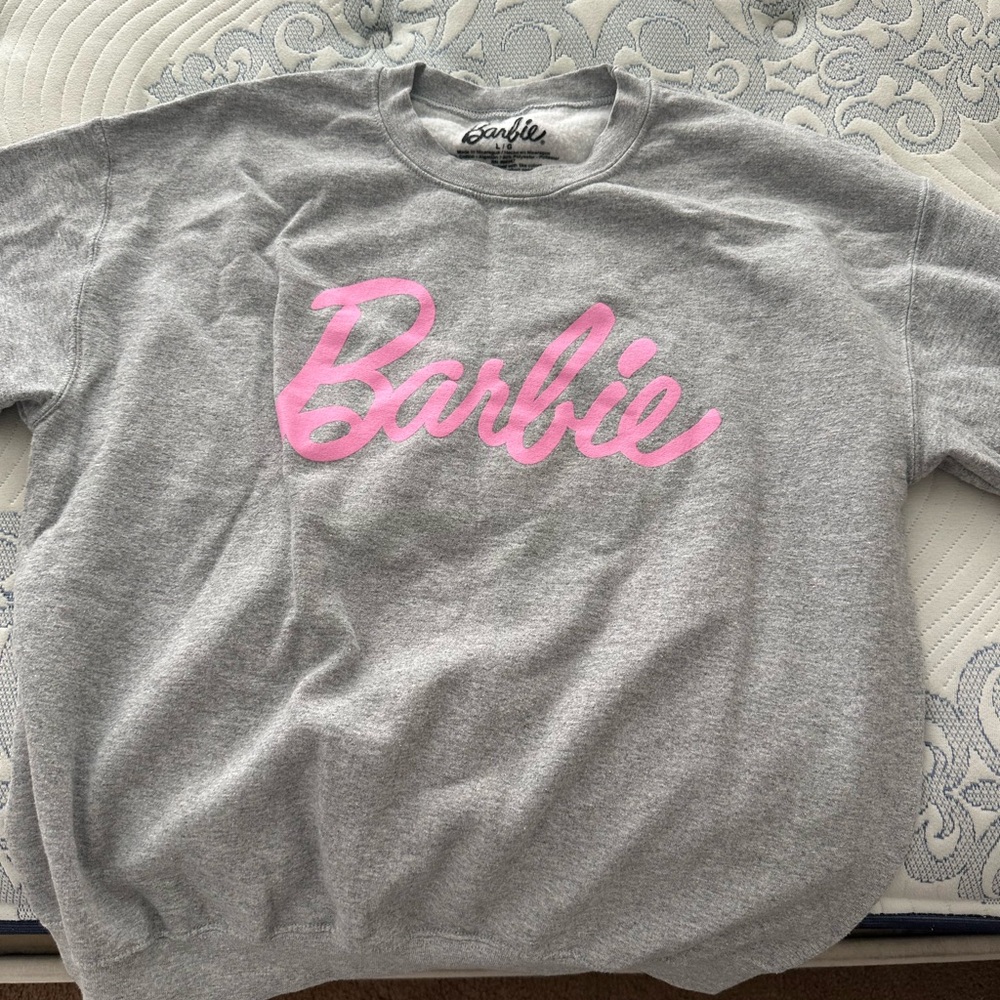 Barbie Gray Sweater with Pink Logo
